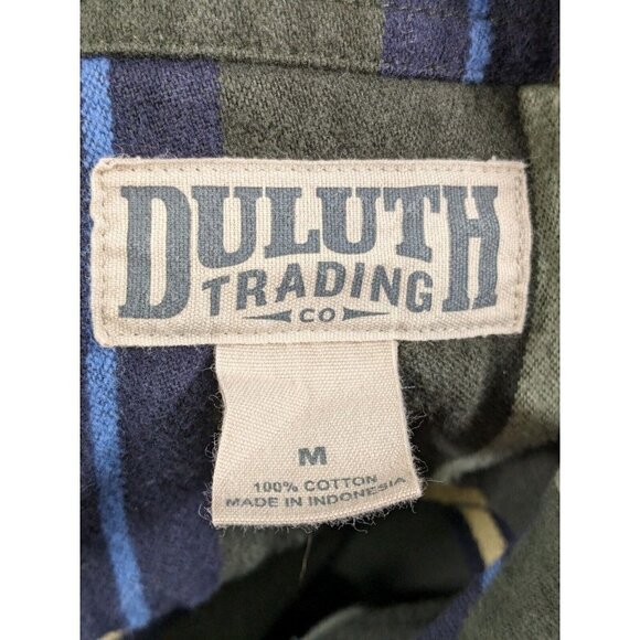 Duluth Trading Shirt Mens Medium Burlyweight Chamois Flannel Long Sleeve Button - Picture 3 of 13